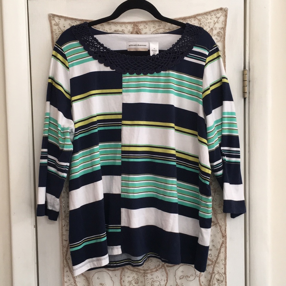 Alfred Dunner 1X Cotton 3/4 Sleeve Shirt 👚